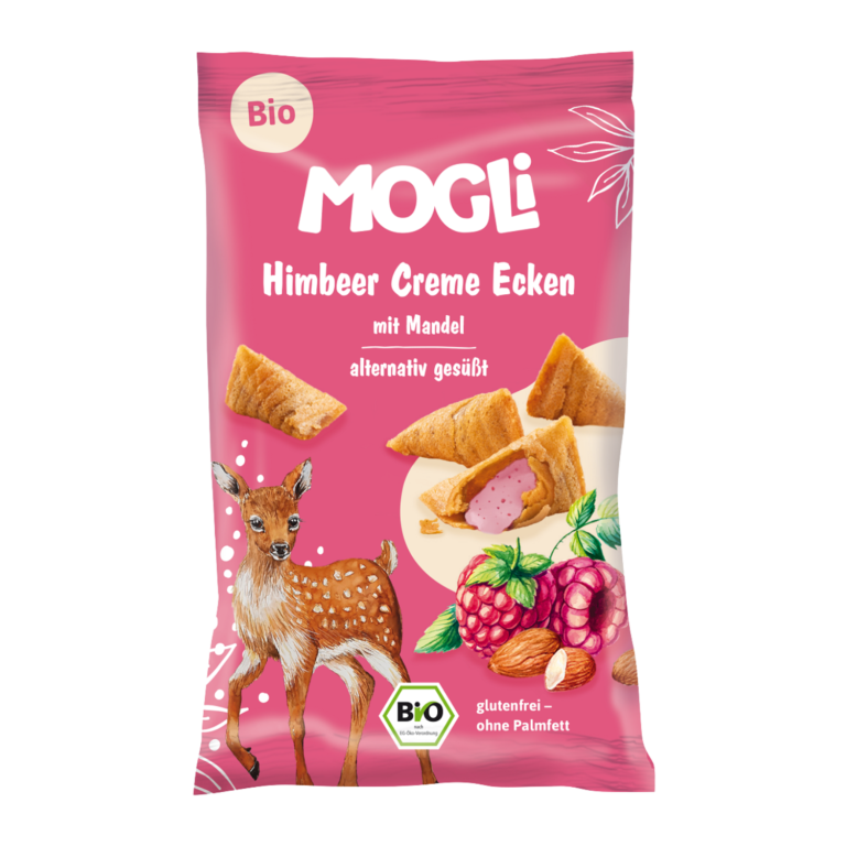 Ekologiški sausainiai su migdolų ir aviečių kremu, be glitimo | Mogli (30 g)