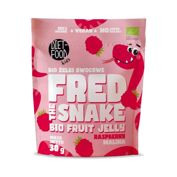 Ekologiškos FRED obuolių ir aviečių skonio juostelės | DIET-FOOD (30 g)