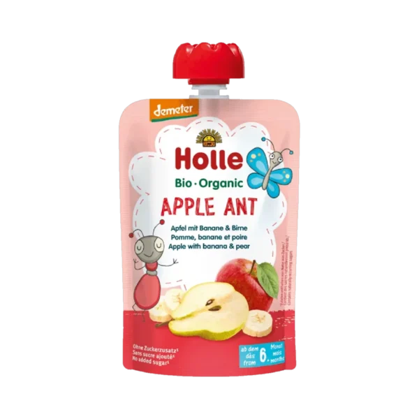 Ekologiška obuolių, kriaušių ir bananų tyrelė | Holle (100 g)