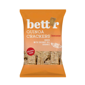 Ekologiški burnočio krekeriai su sezamu, be glitimo | bett'r (100 g)