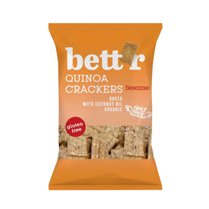 Ekologiški burnočio krekeriai su sezamu, be glitimo | bett'r (100 g)