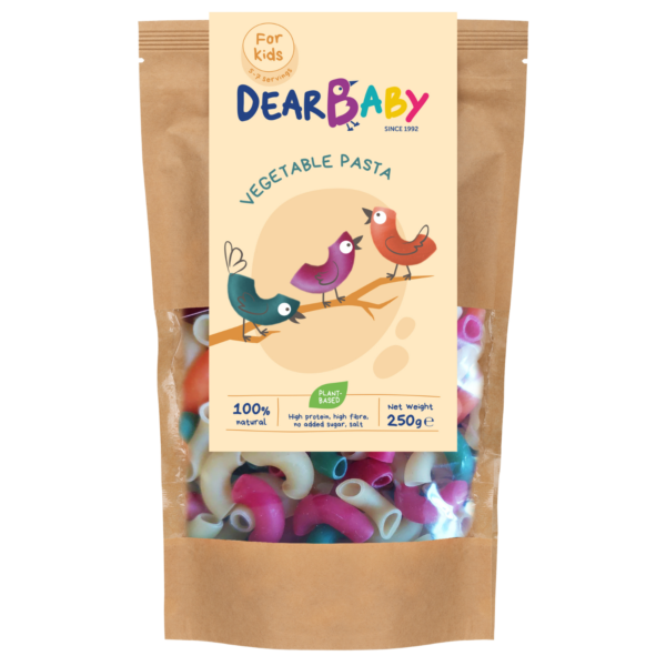 Kvietinių miltų makaronai su daržovėmis | Dear Baby (250 g)