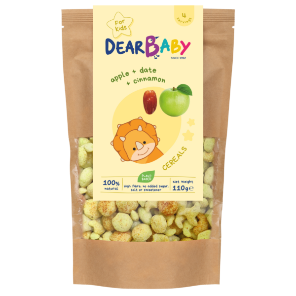 Obuolių, datulių ir cinamono skonio sausų pusryčių mišinys | Dear baby (110 g)
