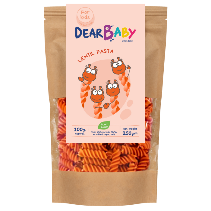 Raudonųjų lęšių makaronai | Dear Baby (250 g)