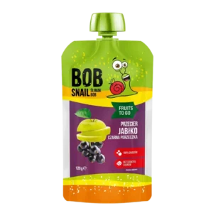 Obuolių ir juodųjų serbentų tyrelė, be pridėtinio cukraus | Bob Snail (120 g)