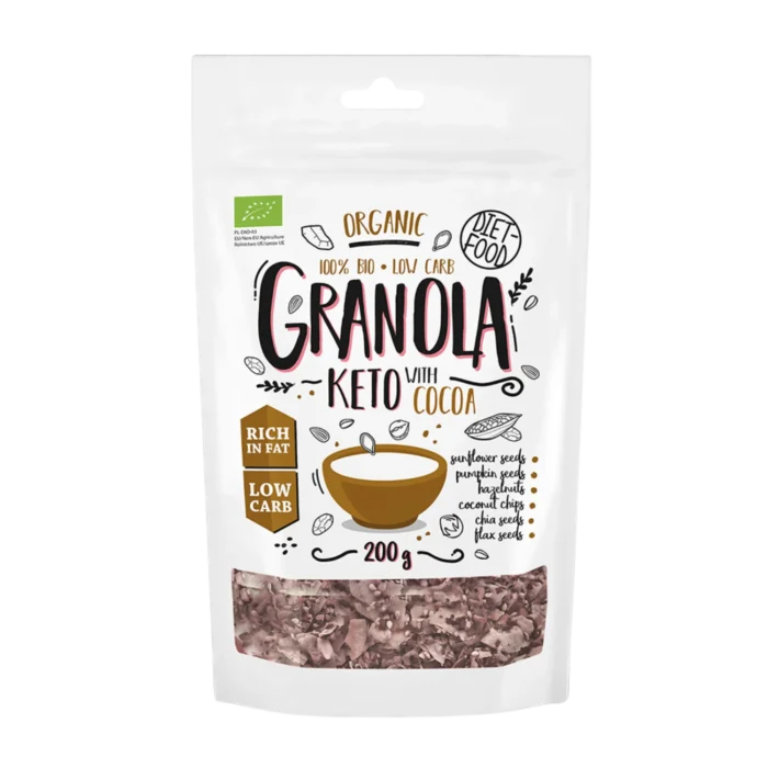 Ekologiška KETO granola su kakava | DIET-FOOD (200 g)