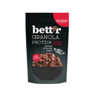 Ekologiška baltymininė granola su žemės riešutais ir kakava, be glitimo | bett'r (300 g)
