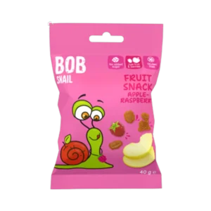 Vaisių užkandis obuolys - avietė, be glitimo | Bob Snail (40 g)