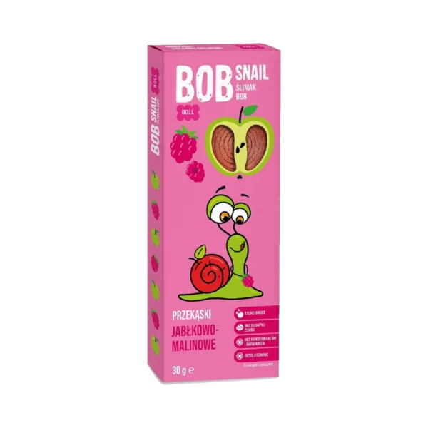 Obuolių ir aviečių užkandis, be pridėtinio cukraus | Bob Snail (30 g)