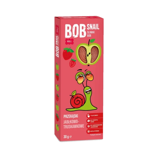 Obuolių ir braškių užkandis, be pridėtinio cukraus | Bob Snail (30 g)