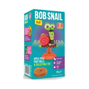 Obuolių ir kriaušių užkandis su žaisliuku viduje, be pridėtinio cukraus | Bob Snail (20 g)