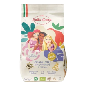 Ekologiški vaikiški 3 spalvų kvietiniai makaronai, Disney Princess | Dalla Costa (300 g)