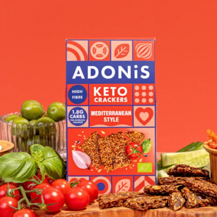 Ekologiški chia sėklų krekeriai su pomidorais | Adonis (60 g)