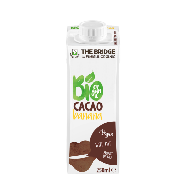 Ekologiškas avižų gėrimas su bananais ir kakava, be pridėtinio cukraus | THE BRIDGE (250 ml)
