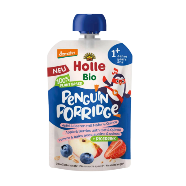 Ekologiška košė - tyrelė PENGUIN su braškėmis ir mėlynėmis | HOLLE (110 g)