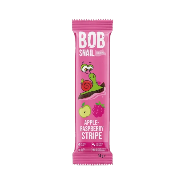 Obuolių ir aviečių užkandis, be pridėtinio cukraus | Bob Snail (14 g)