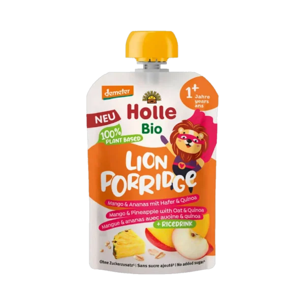 Ekologiška košė – tyrelė LION su mangais ir ananasais | Holle (110 g)
