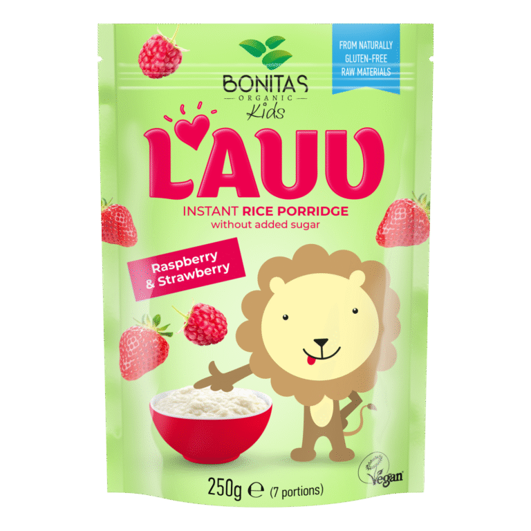 Ekologiška ryžių košė su braškėmis ir avietėmis | Bonitas (250 g)