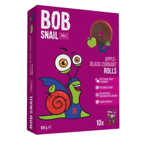 [⚠️ Suspicious Content] Obuolių - juodųjų serbentų suktinukų rinkinys, be pridėtinio cukraus | Bob Snail (10 x 10 g)