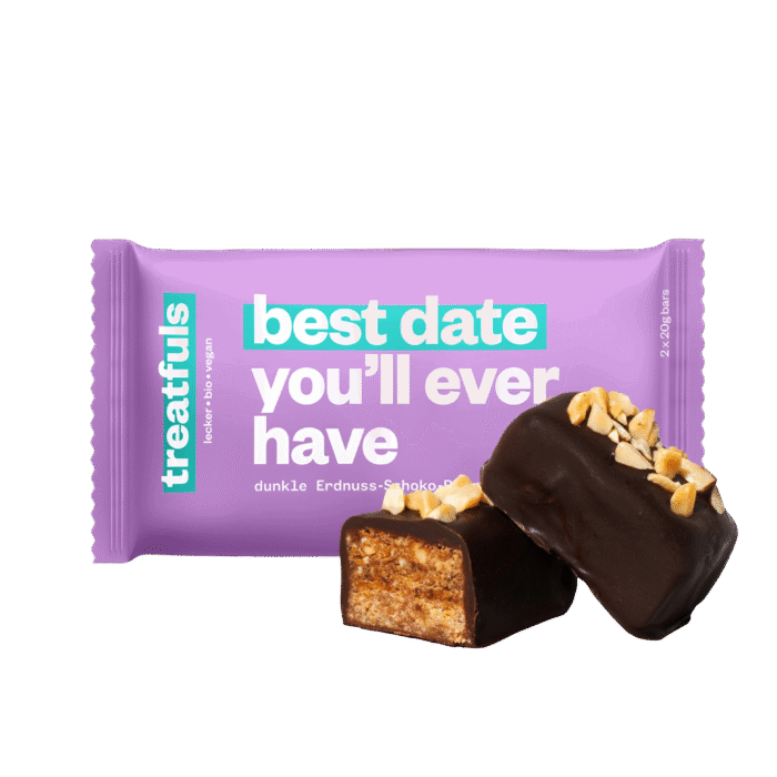 Ekologiškas žemės riešutų ir juodo šokolado batonėlis BEST DATE YOU'LL EVER HAVE, be glitimo | treatfuls (2x20 g)