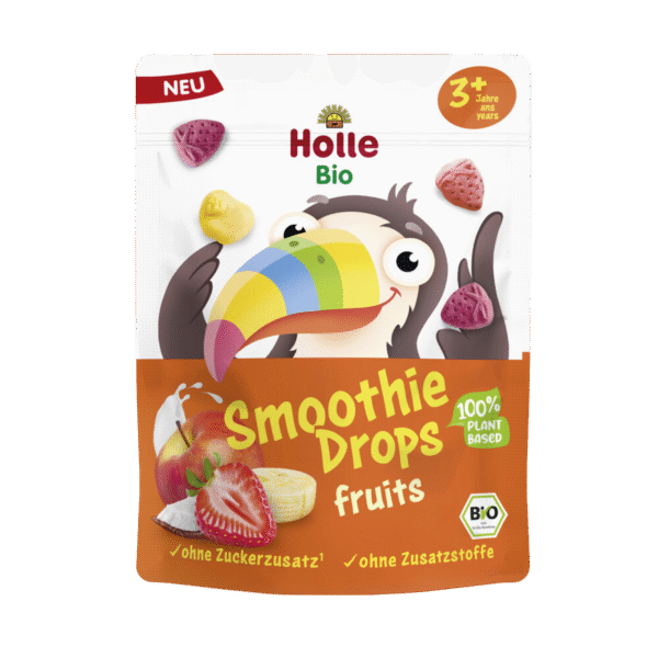 Ekologiškas liofilizuotų obuolių, kokosų, mangų, bananų ir braškių užkandis vaikams | Holle (15 g)
