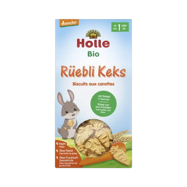 Ekologiški speltos miltų sausainiai vaikams su morkomis | Holle (125 g)