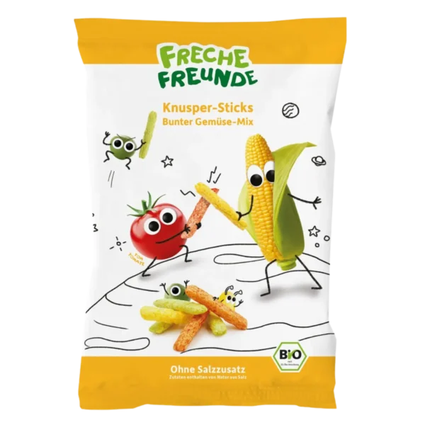 Ekologiški kukurūzai su daržovėmis | Freche Freunde (30 g)