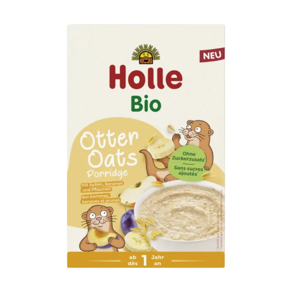 Ekologiška viso grūdo avižinių dribsnių košė su vaisiais | Holle (200 g)