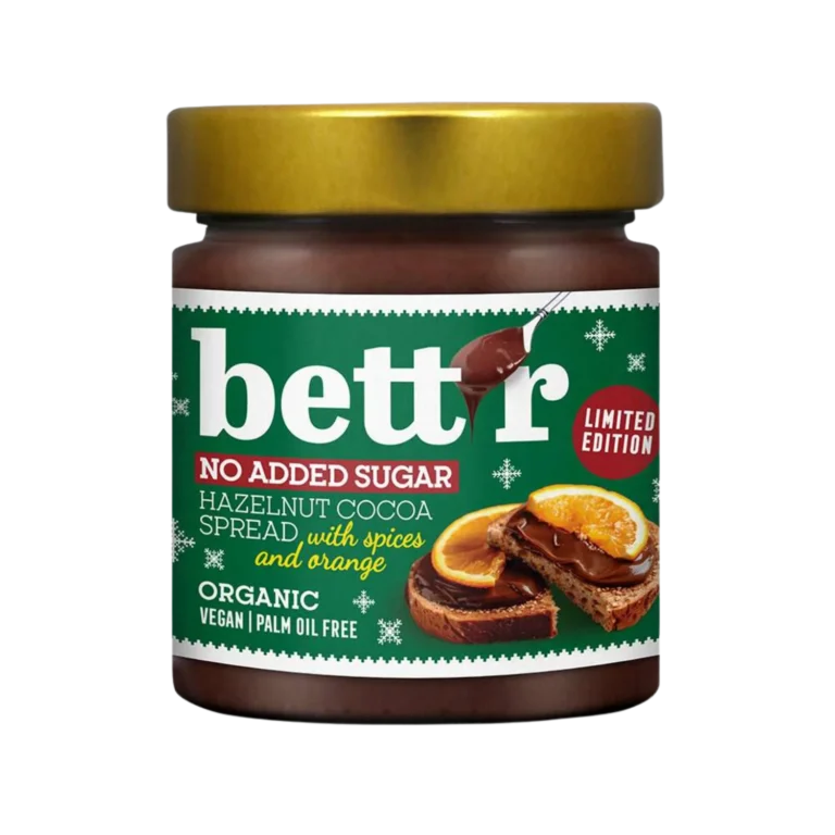 Ekologiškas lazdyno riešutų ir kakavos kremas su prieskoniais ir aplesinais | BETT'R (250 g)