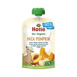 Ekologiška moliūgų, persikų, bananų ir avižų tyrelė PACA PUMPKIN, be glitimo | Holle (100 g)