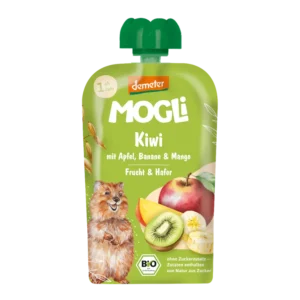 Ekologiška obuolių, bananų, kivių, mangų ir avižų košė be pridėtinio cukraus | Mogli (100 g)