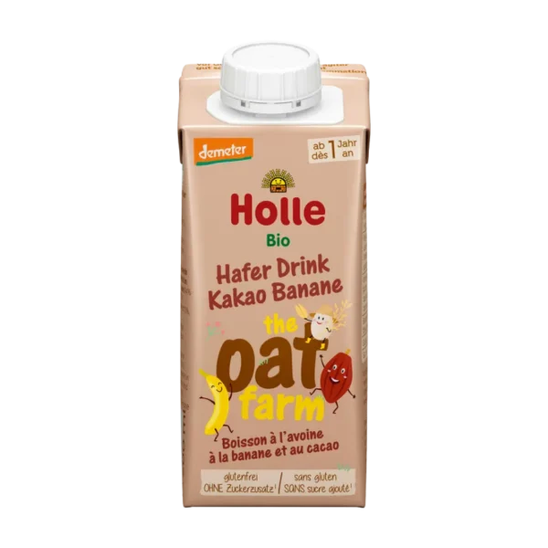 Avižinis gėrimas su bananais - kakava, be pridėtinio cukraus, be glitimo | Holle (200 ml)