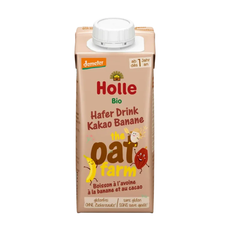 Avižinis gėrimas su bananais - kakava, be pridėtinio cukraus, be glitimo | Holle (200 ml)