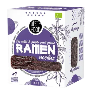 Ekologiški sorų ir rudųjų ryžių RAMEN makaronai, be glitimo | DIET-FOOD (280 g)