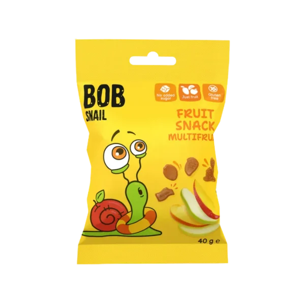 MEGA vaisių MIX - obuolys, kriaušė, persimonas ir mango, be glitimo | Bob Snail (40g)