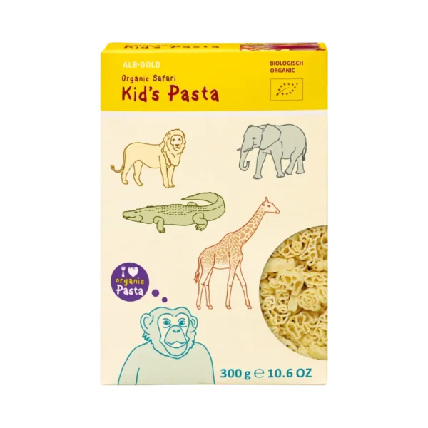 Ekologiški makaronai vaikams SAFARI | Alb – Gold (300 g)