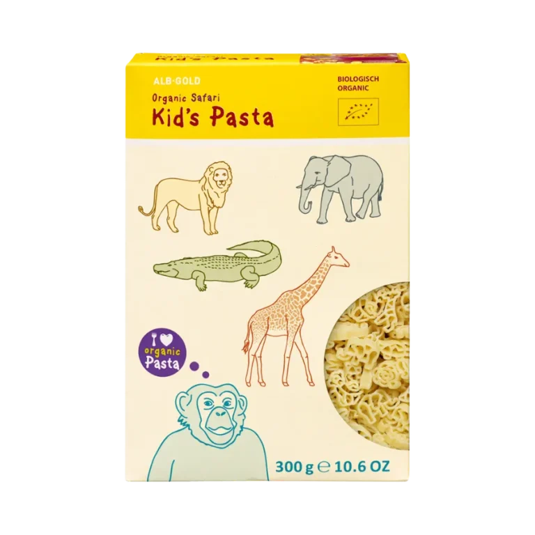 Ekologiški makaronai vaikams SAFARI | Alb – Gold (300 g)