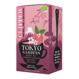 Ekologiška jazminų žalioji arbata su persiko skoniu TOKYO GARDENS | Clipper (20 x 2 g) 40 g