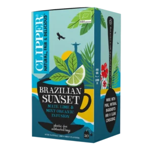 Ekologiška yerba mate arbata su mėtomis ir laimu BRAZILIAN SUNSET | Clipper (20 x 2 g) 40 g