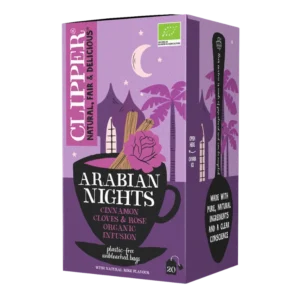 Ekologiška rožių skonio arbata su gvazdikėliais ir cinamonu ARABIAN NIGHTS | Clipper (20 x 2 g) 40 g