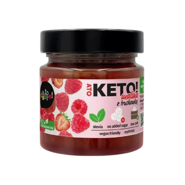 Becukrė aviečių ir braškių uogienė | A To Keto! (200 g)