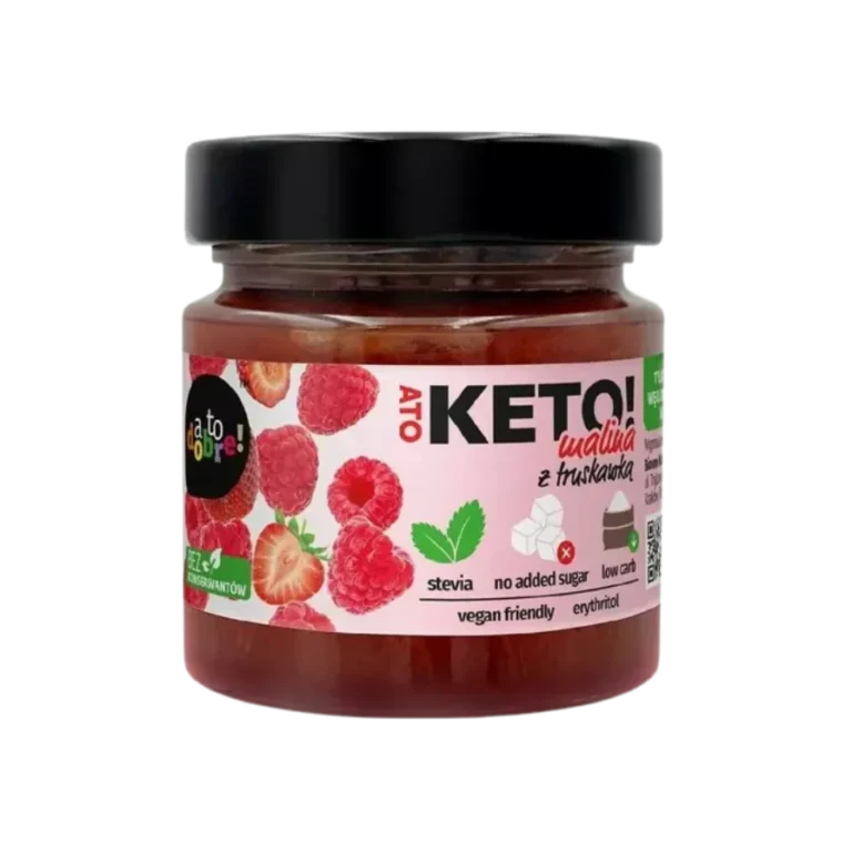 Becukrė aviečių ir braškių uogienė | A To Keto! (200 g)