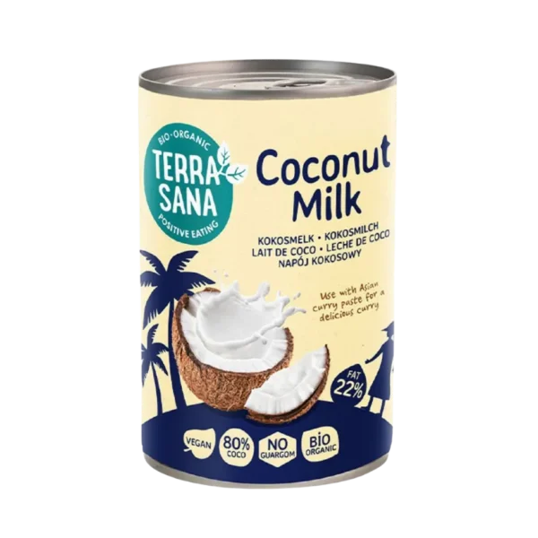Ekologiškas kokosų pienas - gėrimas be guaro dervos (22% riebalų) | TerraSana (400 ml)