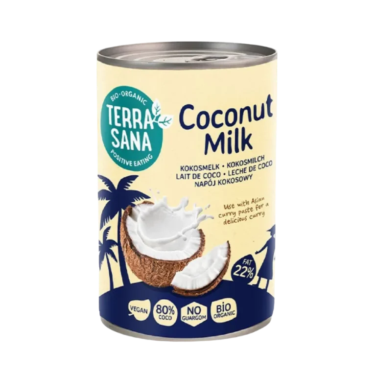 Ekologiškas kokosų pienas - gėrimas be guaro dervos (22% riebalų) | TerraSana (400 ml)