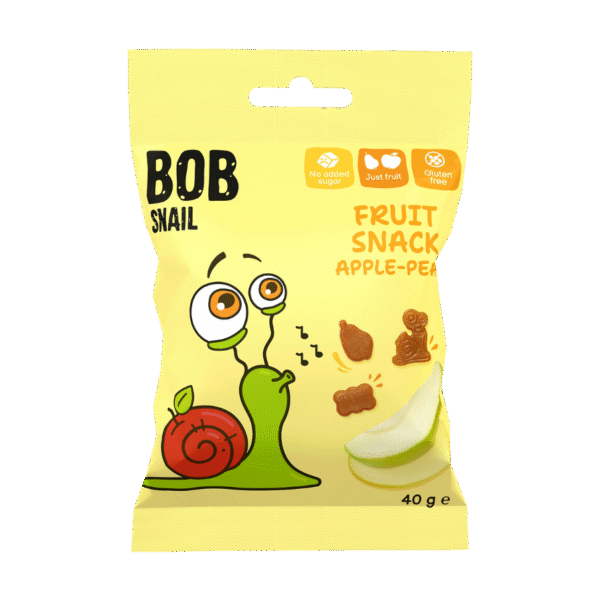 MAXI obuolių-kriaušių užkandis, be glitimo | Bob Snail (40g)