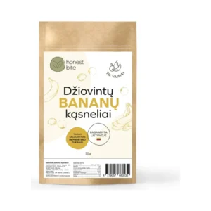 Džiovintų bananų kąsneliai, be pridėtinio cukraus | honestbite (50 g)