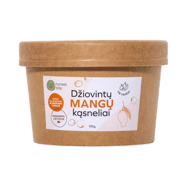 MEGA džiovintų mangų kąsneliai, be pridėtinio cukraus | honestbite (150 g)