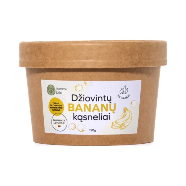 MEGA džiovintų bananų kąsneliai, be pridėtinio cukraus | honestbite (150 g)