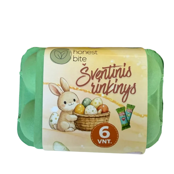 Velykinis 6 kiaušinių vaisių užkandžių rinkinys | honestbite (žalias)