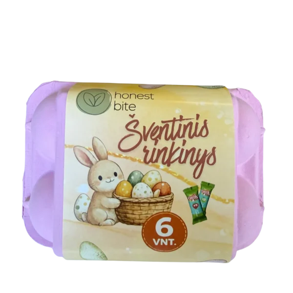 Velykinis 6 kiaušinių vaisių užkandžių rinkinys | honestbite (rausvas)